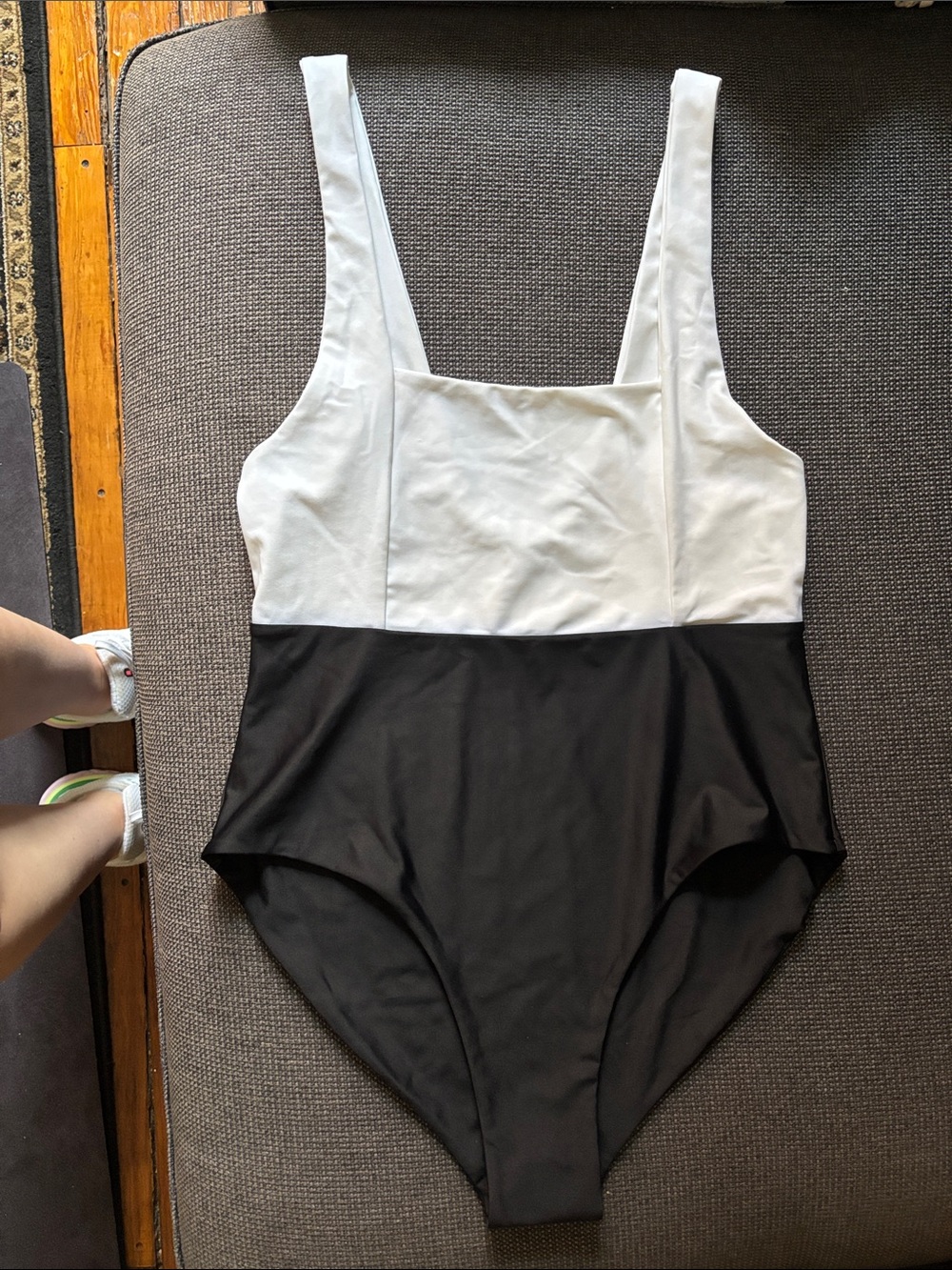 Women’s Khongboon Two-Tone Black and White One-Piece Swimsuit